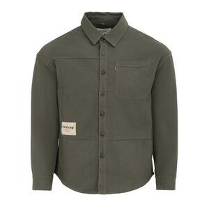 Firetrap Mens Logo Heavy Long-Sleeved Shirt / Gray